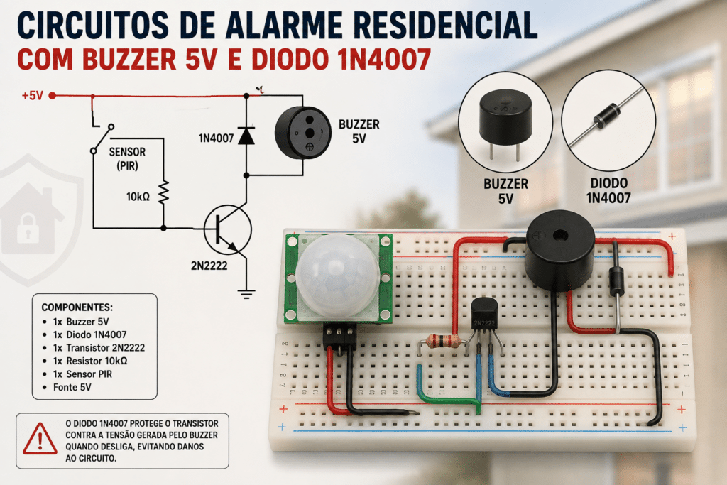 Circuito de alarme residencial simples: Como ele funciona?